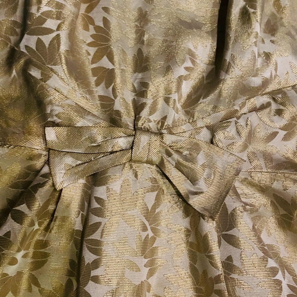 Vintage 50s Gold Lamé Cocktail Dress - Label is size 10 - Picture 7 of 11